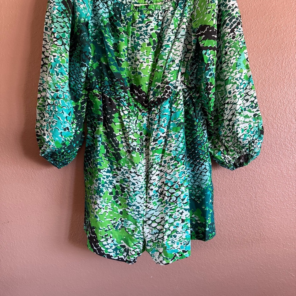 Anthropologie Plenty Green Python Print Romper wi… - image 4